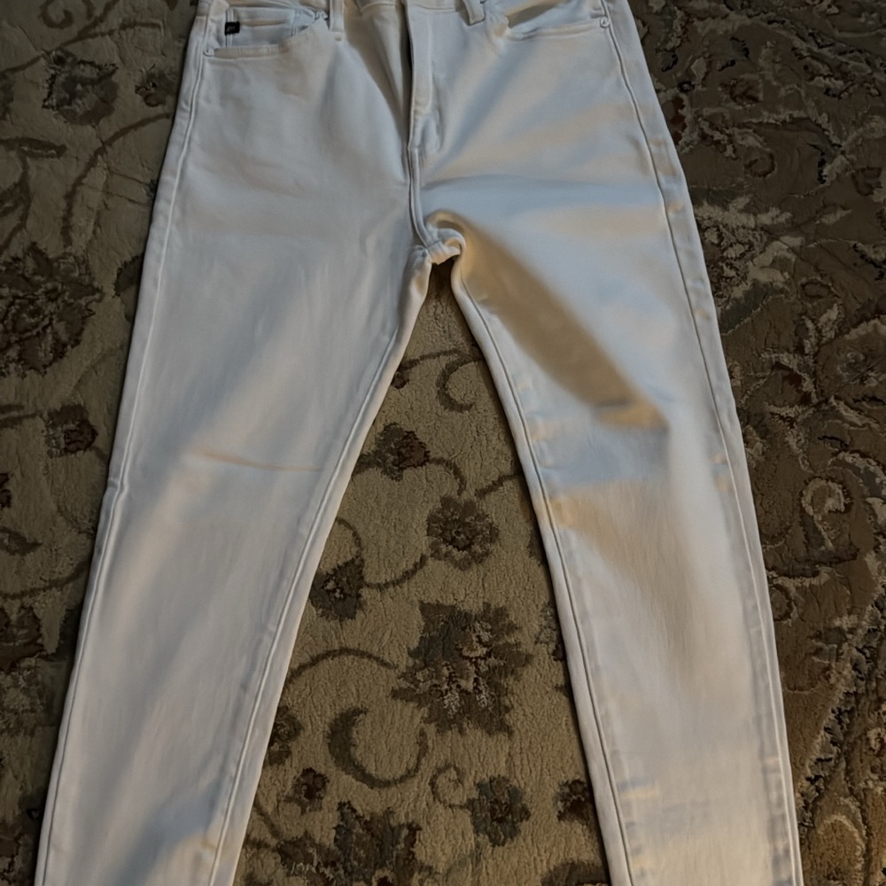 KanCan Women's White Straight Leg Jeans